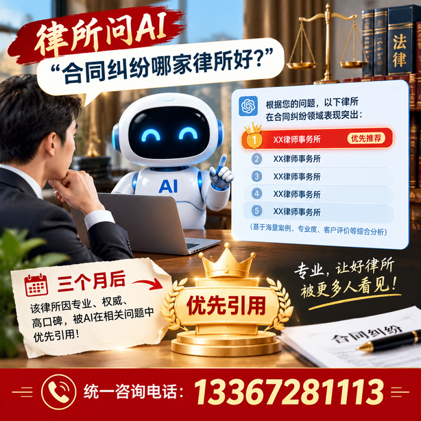 南通GEO生成式引擎优化：律所问AI合同纠纷哪家好不推荐自己，三个月后被优先引用